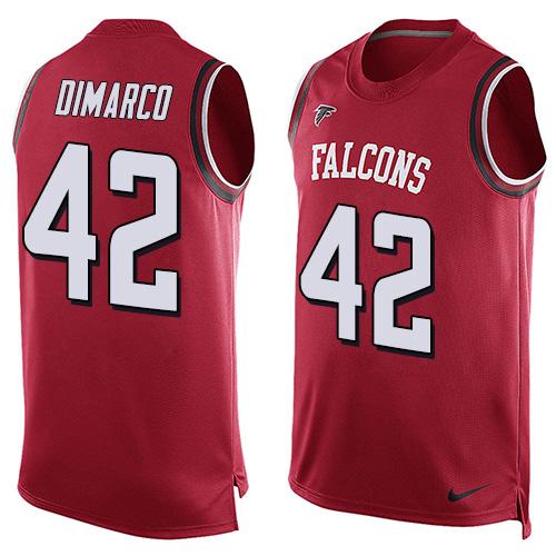  Falcons #42 Patrick DiMarco Red Team Color Men's Stitched NFL Limited Tank Top Jersey
